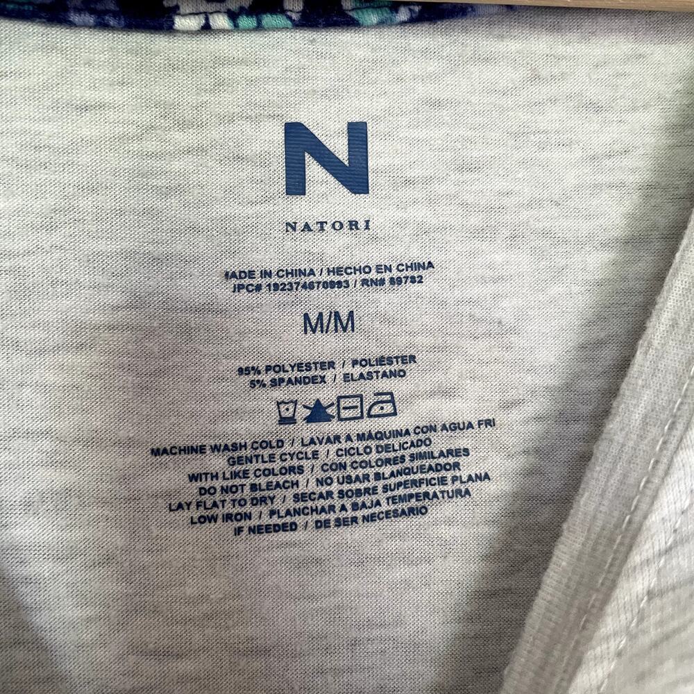 Natori V-Neck Sleep Shirt Medium Grey Womens Heathered Stretch Knit - Picture 3 of 5